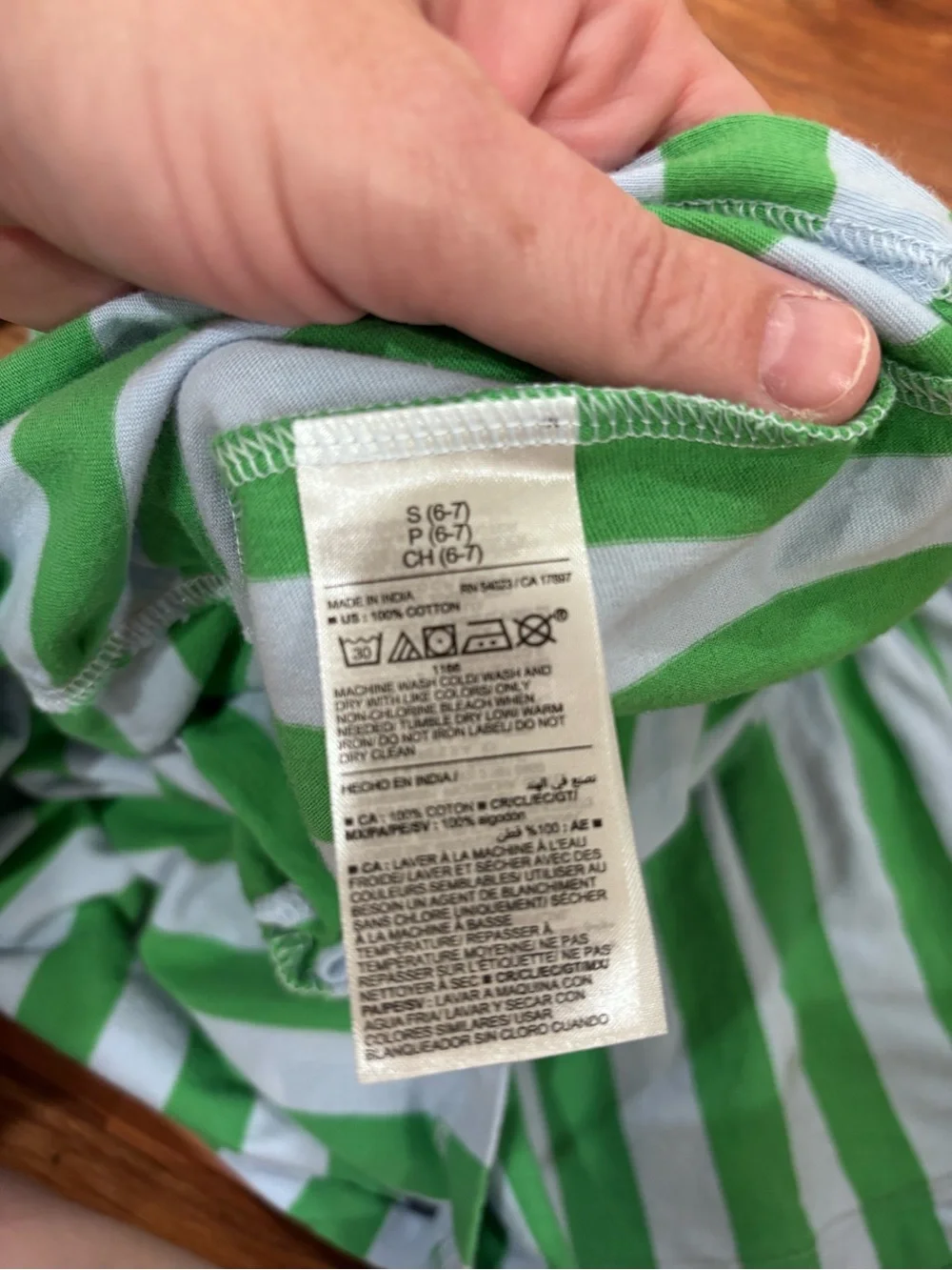 Old Navy Green and White Striped Knit Dress 6-7